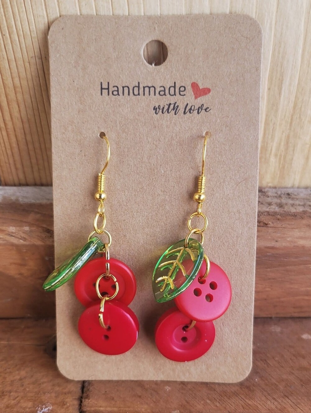 Cherry Button Earrings